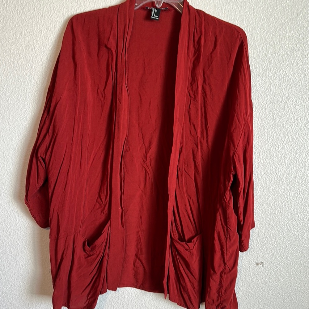 Women’s Small Rust Colored Light Weight 3/4 sleeve Shawl/jacket